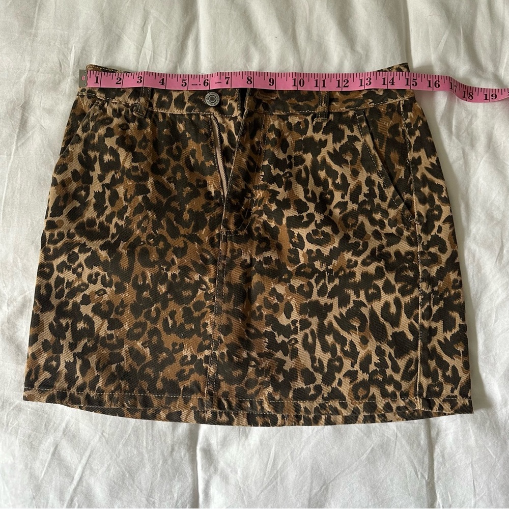 Cheetah print Jean mini skirt